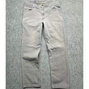 Carhartt Pants Men 40x32 Gray Relaxed Fit Rugged Flex Rigby 5-Pocket 102517-039